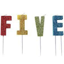 Glitter Rainbow 5th Birthday Candle Pick