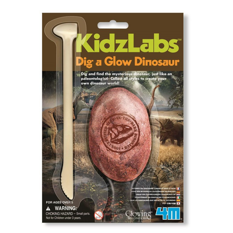 4M Kids Labz / Dig A Glow Dinosaur (6 Assorted)