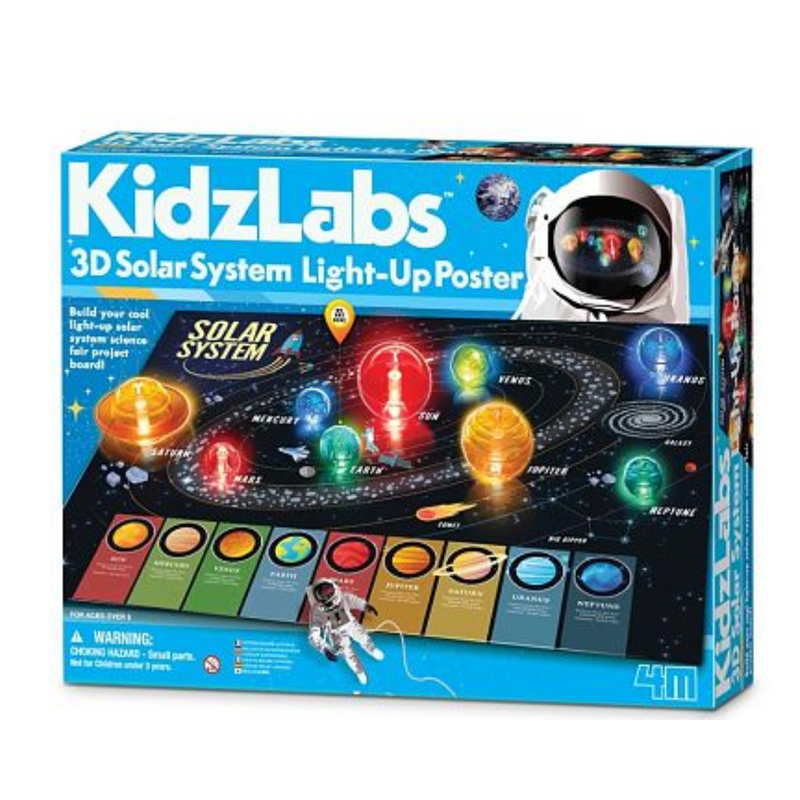 4m Science Kidzlabs - 3d Solar System Lightup Poster