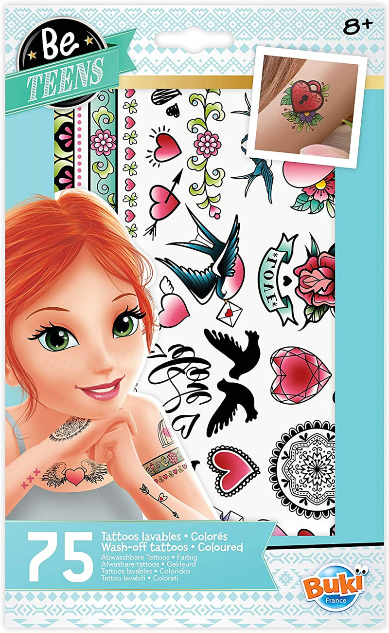 Buki 75 Washable Tattoos, Coloured