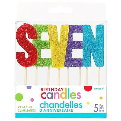 MULTI COLORED 7TH BIRTHDAY CANDLE PICK