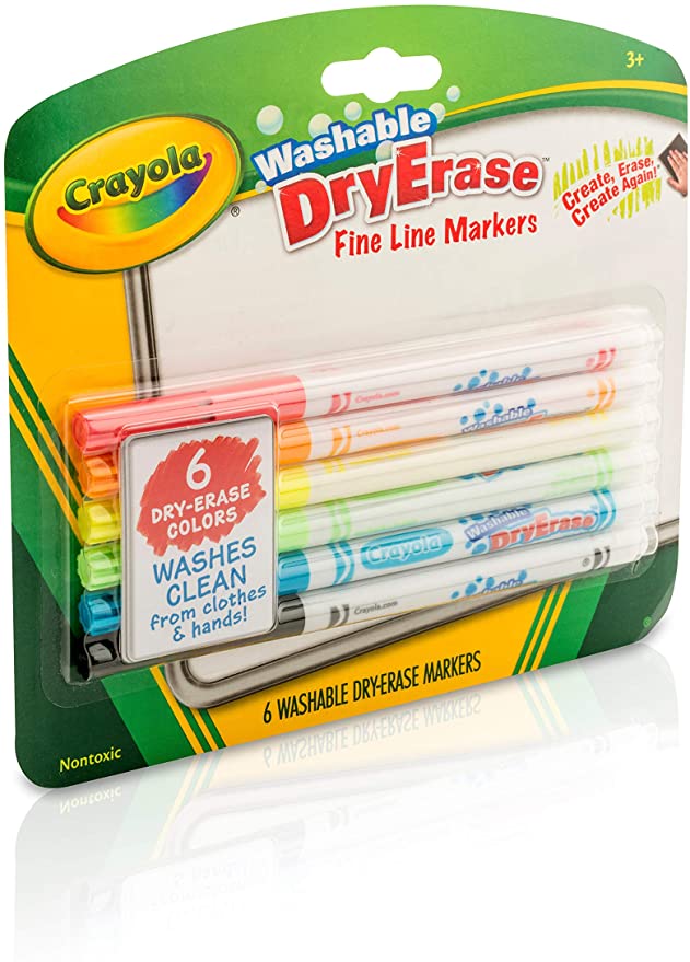 Crayola 6 Ct. Dry-Erase Fine Line Washable Markers