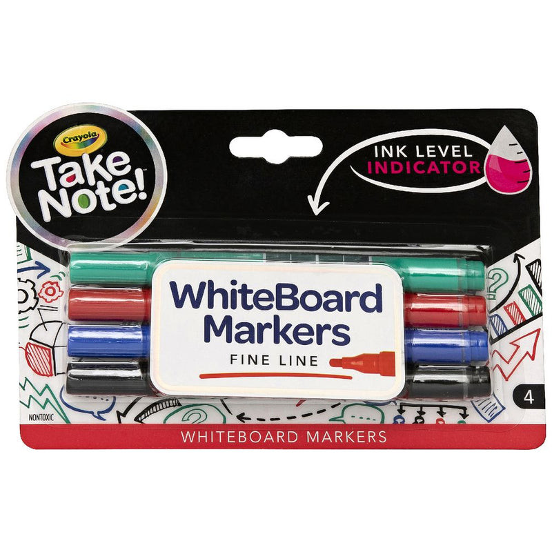 Crayola 4 Ct. Take Note! Fine Line Dry-Erase Markers Colored