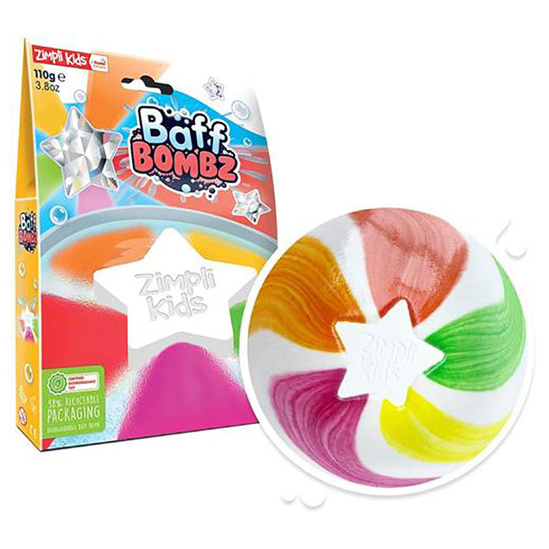 Zimpli Kids - Baff Bomb White Star Rainbow Effect2