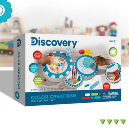 Discovery toy spiral and spin art station
