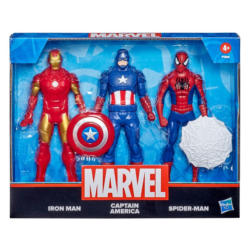 Hasbro Marvel Action Figures 03 Pack - Iron Man, Spider-Man, Captain America 06 Inch